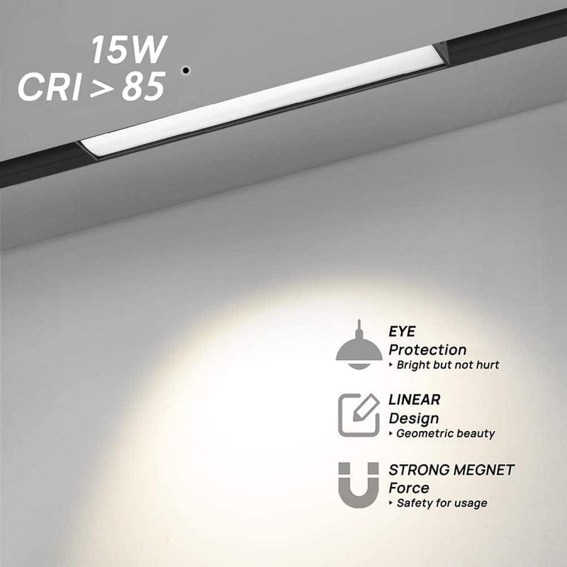 SCON 48V LED DALI 2700K to 5700K Dimmable Lamp Head, Linear Floodlight Ceiling Wall Light for XTB106 Recessed Magnetic Track Lighting System (15W/90°/Ra85) Home & Garden > Lighting > Flood & Spot Lights SCON   