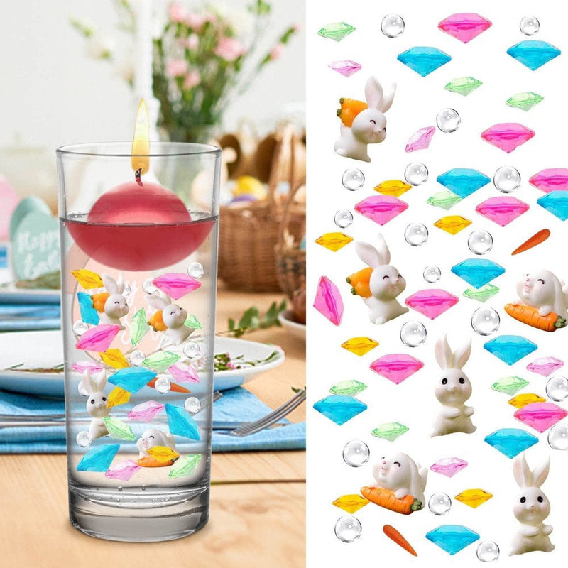Sdjma Easter Vase Filler Water Gel Beads - Floating Pearls for Vases, Clear Water Beads Bunny Vase Fillers Decor Set for Floating Candles Easter Party Rabbit Table Decorations Home & Garden > Decor > Seasonal & Holiday Decorations SDJMa   