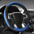 SEG Direct Black and Beige Microfiber Leather Auto Car Steering Wheel Cover Universal 15 inch Vehicles & Parts > Vehicle Parts & Accessories > Vehicle Maintenance, Care & Decor > Vehicle Decor > Vehicle Steering Wheel Covers SEG Direct Black and Blue Large size[15 1/2''-16''] 