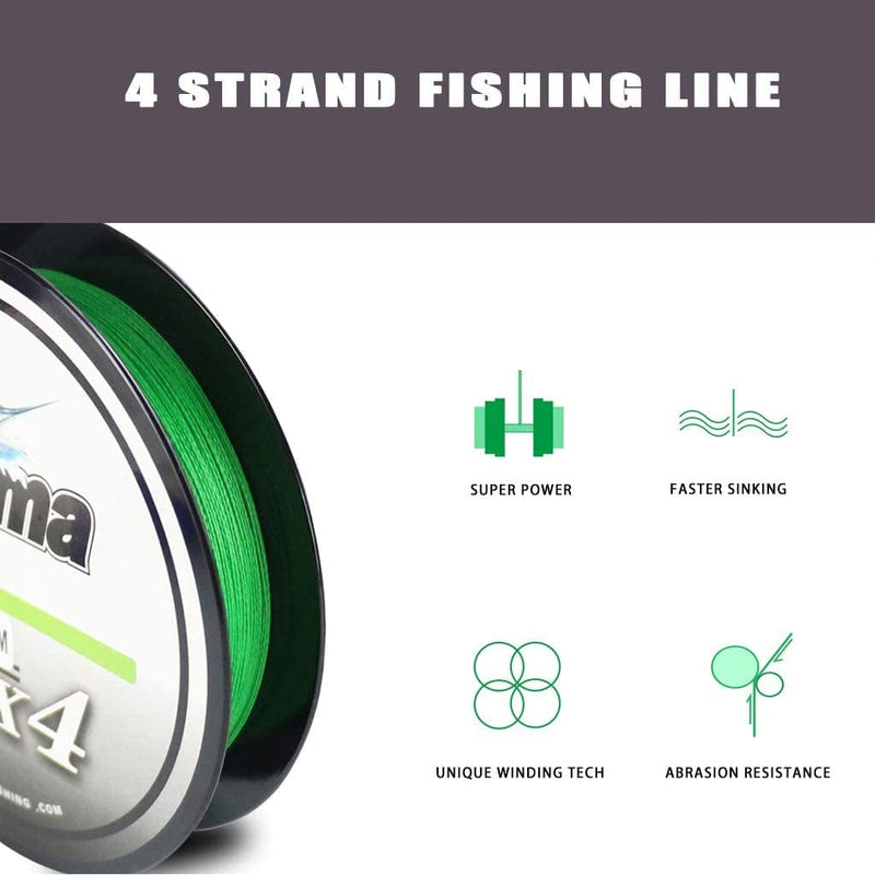 SENMA Super Braided Fishing Line 8Lb-80Lb High Performance PE Fishing Lines 300YDS/500YDS Ultra-High Sensitivity & Zero Stretch 4 Strands Wire