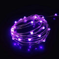 Set of 2 Battery Operated Mini Led Fairy Light Dewdrop Lights with Timer 6 Hours On/18 Hours off for Wedding Centerpiece Halloween Christmas Party Decorations,50 Leds,18 Feet Silver Wire (Warm White) Home & Garden > Lighting > Light Ropes & Strings Everfit Lighting Purple Color  