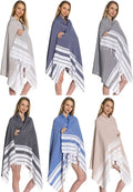 (Set of 6) 100% Turkish Cotton Bath Beach Hammam Peshtemal Towel Throw Fouta Blanket Set XL Prewashed (Multi3) Home & Garden > Linens & Bedding > Towels BOSPHORUS Multi4  