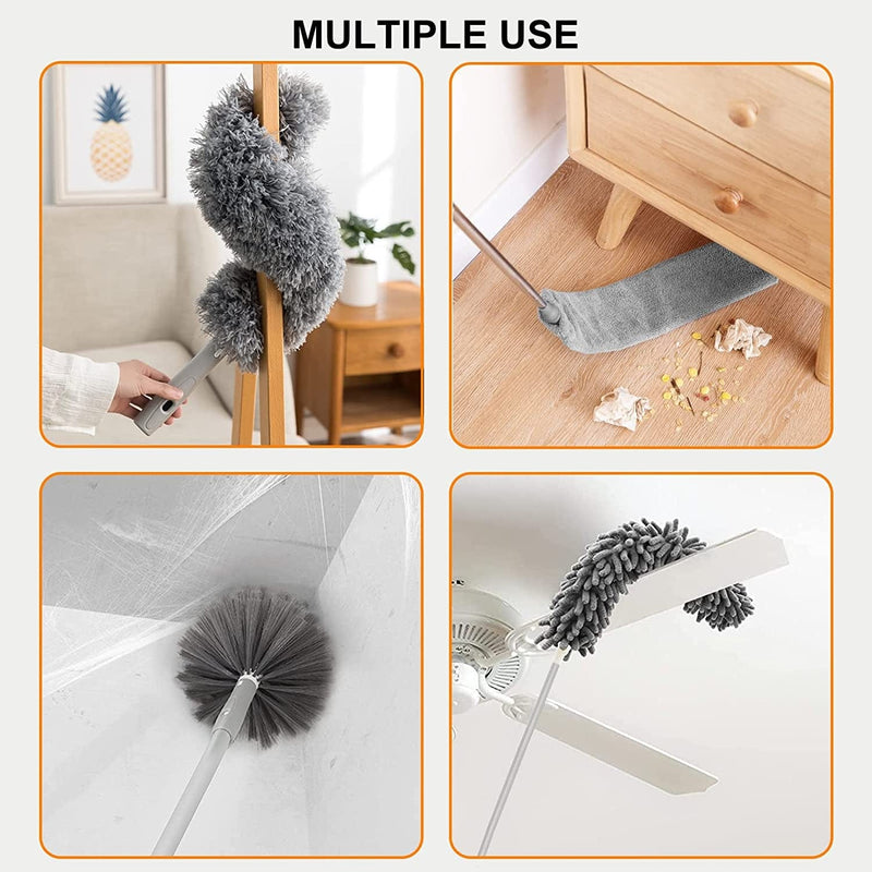 Setsail Dusters for Cleaning, 93 Inches Thick Aluminum Duster with Extension Pole, with Washable Microfiber Duster, Cobweb Duster, Ceiling Fan Duster, Flat Gap Cleaning Duster for Household Cleaning Home & Garden > Household Supplies > Household Cleaning Supplies SetSail   