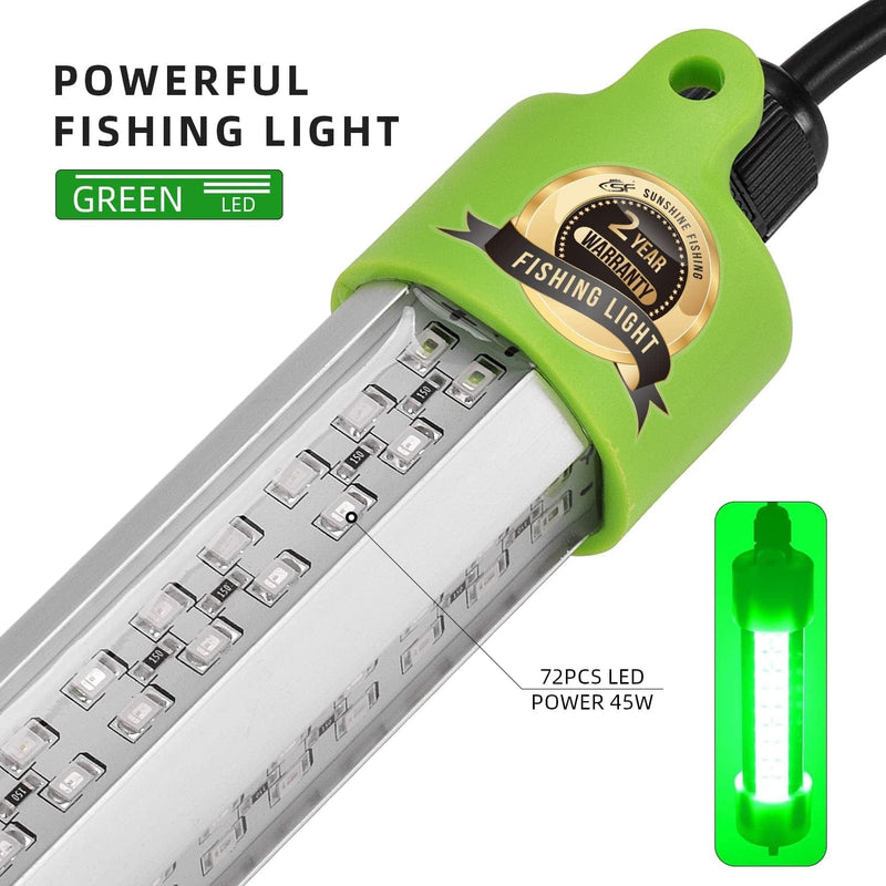 SF 18/45/70W DC 12V 72/108 LED Bait Submersible Dock Fishing Light Underwater Attractants Green Waterproof Aluminum Night Fishing Finder Crappie Lure Home & Garden > Pool & Spa > Pool & Spa Accessories SF   