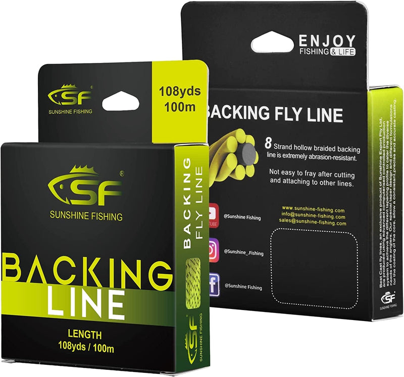 SF Braided Fly Fishing Backing Line for Trout Fly Line 20LB 30LB 54Yds 108Yds(Orange, Green, Blue, White, Fluor Yellow, Purple, Black&White, Black&Yellow) Sporting Goods > Outdoor Recreation > Fishing > Fishing Lines & Leaders SF   