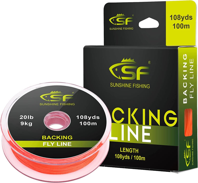 SF Braided Fly Fishing Backing Line for Trout Fly Line 20LB 30LB 54Yds 108Yds(Orange, Green, Blue, White, Fluor Yellow, Purple, Black&White, Black&Yellow) Sporting Goods > Outdoor Recreation > Fishing > Fishing Lines & Leaders SF Orange-100m 30LB 100m/108yds 