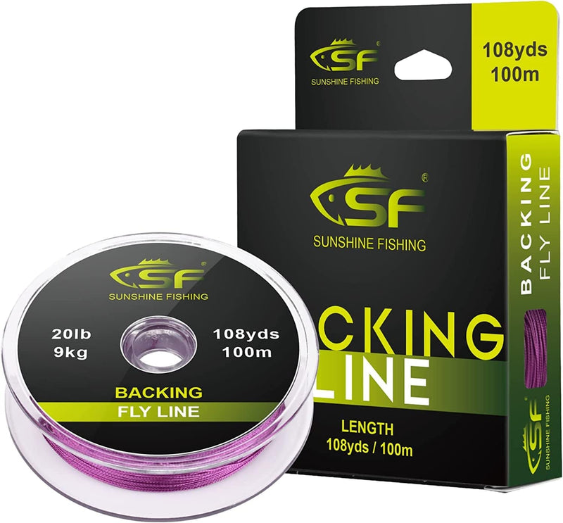 SF Braided Fly Fishing Backing Line for Trout Fly Line 20LB 30LB 54Yds 108Yds(Orange, Green, Blue, White, Fluor Yellow, Purple, Black&White, Black&Yellow) Sporting Goods > Outdoor Recreation > Fishing > Fishing Lines & Leaders SF Purple-100m 30LB 100m/108yds 