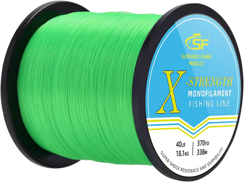 SF Monofilament Fishing Line with Spool Strong Mono Nylon Leader Line 8/10/12/15/20/25/30/40/50/60/80/100LB Clear/Green Fishing Wire Saltwater Freshwater for Hanging Decorations Sewing Craft Balloons Sporting Goods > Outdoor Recreation > Fishing > Fishing Lines & Leaders SF Hi-Vis Green 50LB/0.71mm/275Yds 