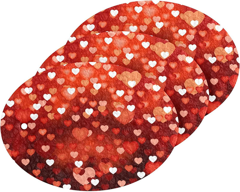 Shiny Red Heart Flowers Kitchen Sponges Valentine'S Day Love Cleaning Dish Sponges Non-Scratch Natural Scrubber Sponge for Kitchen Bathroom Cars, Pack of 3 Home & Garden > Household Supplies > Household Cleaning Supplies Eionryn   