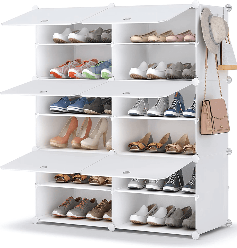 Shoe Rack, 6 Tier Shoe Storage Cabinet 24 Pair Plastic Shoe Shelves Organizer for Closet Hallway Bedroom Entryway Furniture > Cabinets & Storage > Armoires & Wardrobes HOMIDEC   
