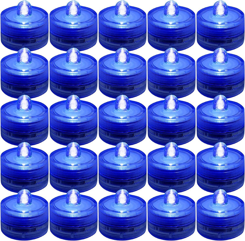 SHYMERY Submersible LED Lights,Waterproof Tea Lights,White Submersible Pool Lights,Underwater Submersible Tea Lights Battery Sub LED Lights Pond & Fishing Celebration Flameless LED Tea Light(12 Pack) Home & Garden > Pool & Spa > Pool & Spa Accessories SHYMERY Blue-24 Pack  