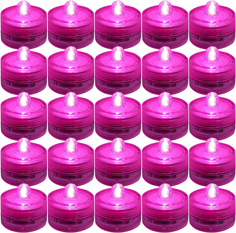 SHYMERY Submersible LED Lights,Waterproof Tea Lights,White Submersible Pool Lights,Underwater Submersible Tea Lights Battery Sub LED Lights Pond & Fishing Celebration Flameless LED Tea Light(12 Pack) Home & Garden > Pool & Spa > Pool & Spa Accessories SHYMERY Pink-24 Pack  