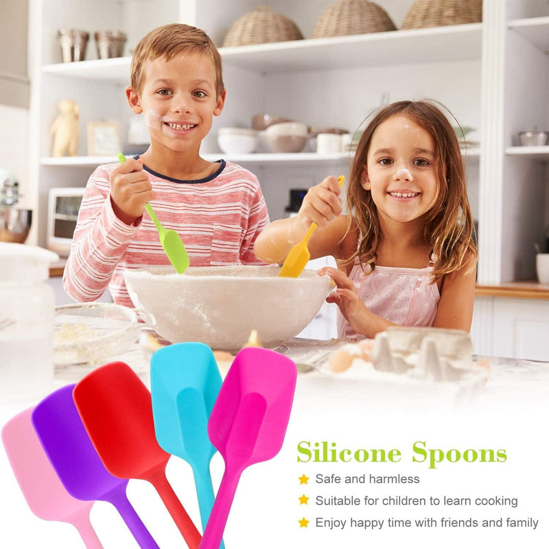 Silicone Spatulas, 7 Pieces 8.2 Inch Small Rubber Spoon Spatula Non Stick Kitchen Spatulas Heat Resistant Flexible Scrapers Colorful Baking Spatulas for Kitchen Cooking, Mixing, Baking Tools