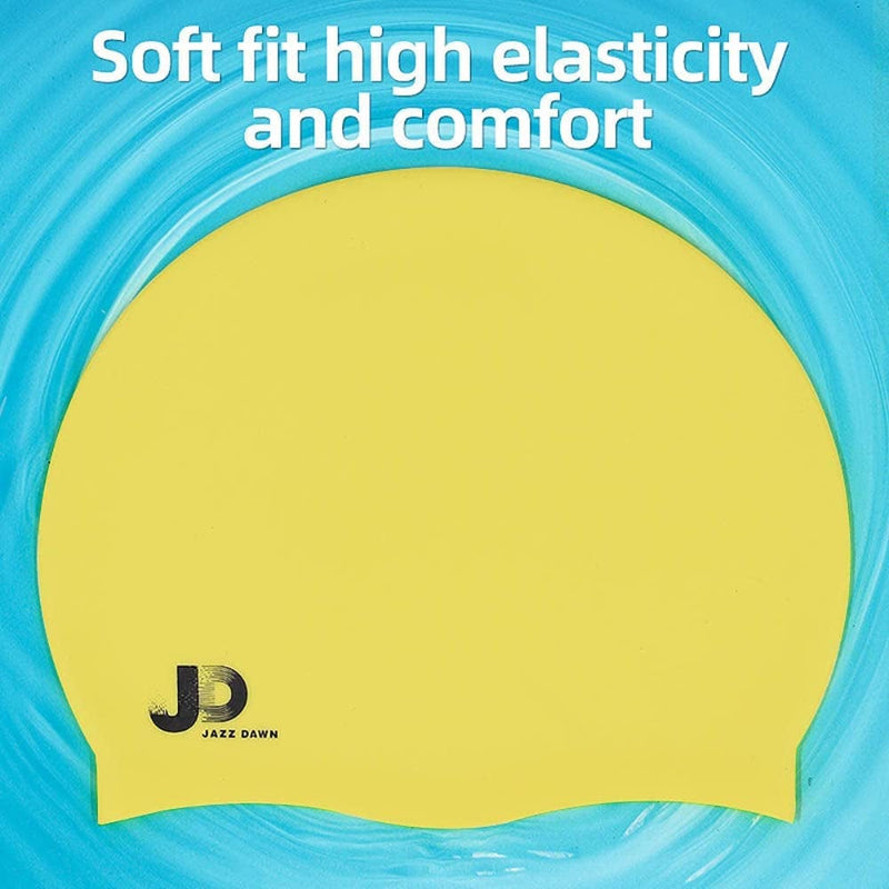 Silicone Swim Cap for Long Hair and Short Hair,3D Soft Stretchable Durable and Anti-Slip to Keep Your Hair Dry,Unisex Bathing Caps Easy to Put on and Off，Adult Swimming Cap Sporting Goods > Outdoor Recreation > Boating & Water Sports > Swimming > Swim Caps GEORDONG   