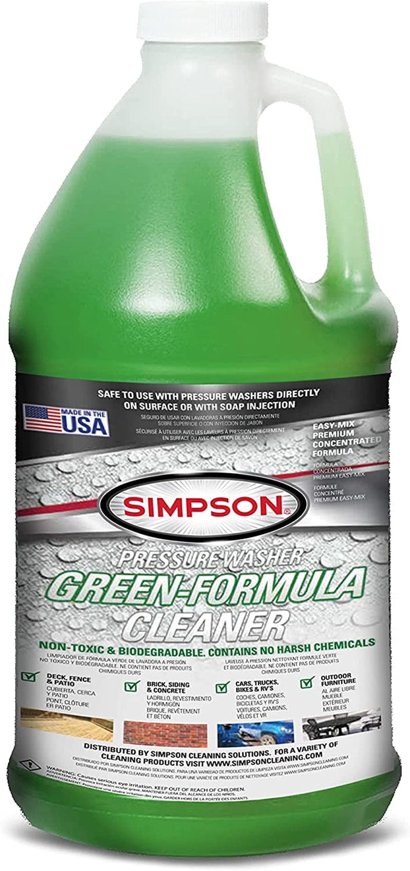 SIMPSON Cleaning 88282 Heavy Duty Cleaner, Concentrated Soap Solution for Pressure Washers and Spray Bottles, Use on Concrete, Vinyl Siding, Appliances, Windows, Cars, Fences, Decks, Purple, 1 Gallon Home & Garden > Household Supplies > Household Cleaning Supplies Simpson Natural  