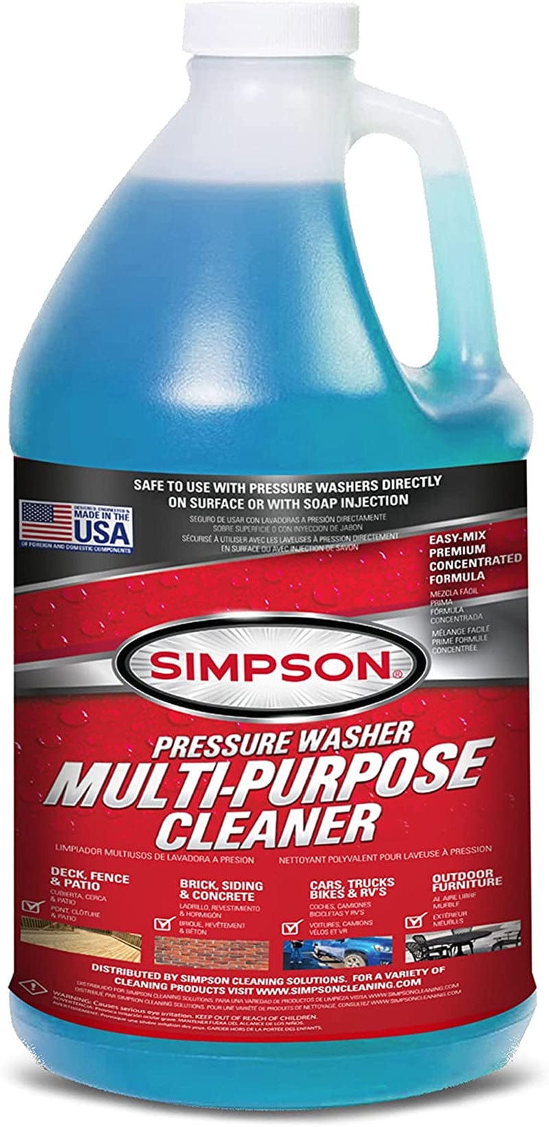 SIMPSON Cleaning 88282 Heavy Duty Cleaner, Concentrated Soap Solution for Pressure Washers and Spray Bottles, Use on Concrete, Vinyl Siding, Appliances, Windows, Cars, Fences, Decks, Purple, 1 Gallon Home & Garden > Household Supplies > Household Cleaning Supplies Simpson Multipurpose  