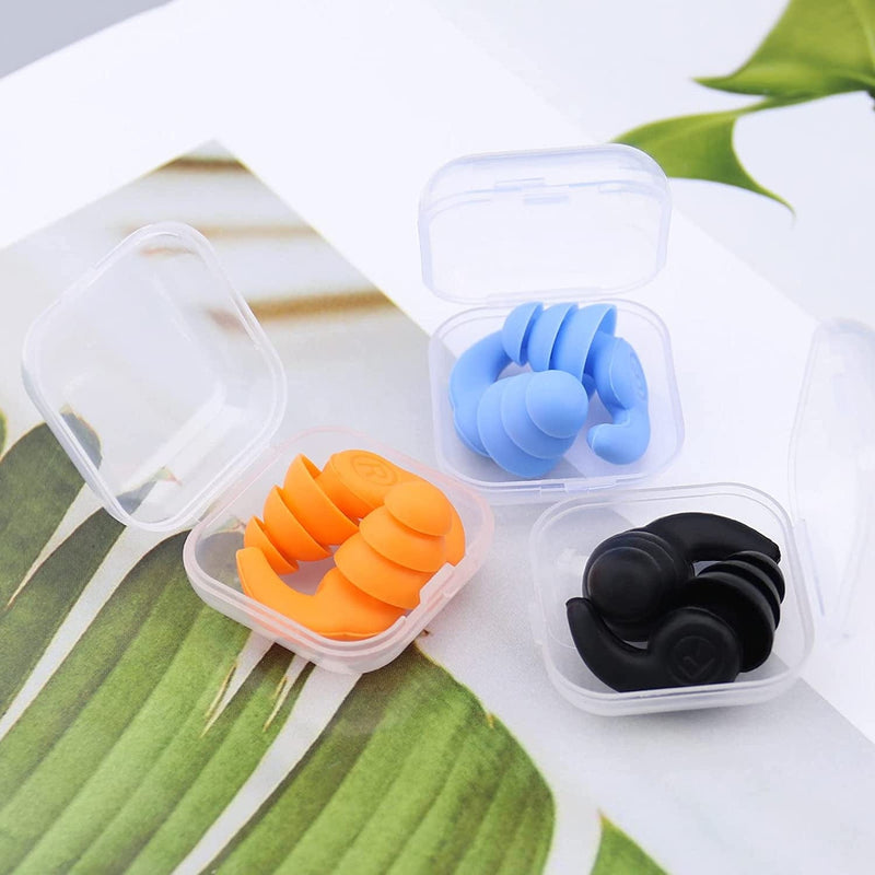 SING F LTD 6Pcs Swimming Ear Plug Silicone Waterproof Swimming Earplugs with Portable Case Ear Protection for Swimming Surfing Bathing Other Water Sports Sporting Goods > Outdoor Recreation > Boating & Water Sports > Swimming SING F LTD   