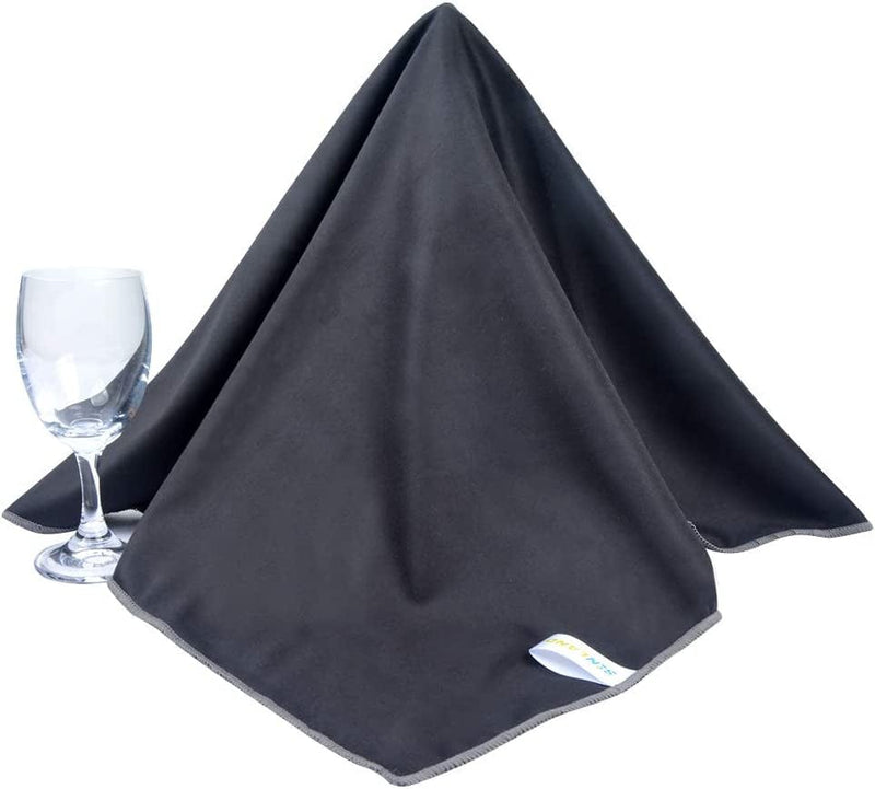 SINLAND Microfiber Glass Cleaning Cloth Polishing Cloths Reusable Lint -Free Drying Towels for Windows Wine Glasses Stemware Dishes Stainless Appliances 20 Inch X 25 Inch Pack of 4 Home & Garden > Household Supplies > Household Cleaning Supplies SINLAND Black 20Inchx25Inch 2Pcs 