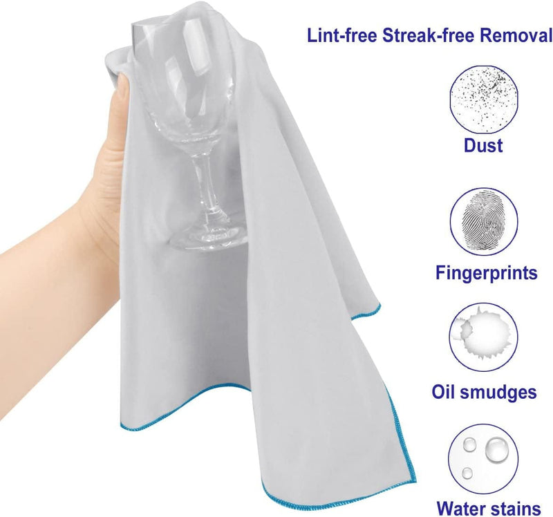 SINLAND Microfiber Glass Cleaning Cloth Polishing Cloths Reusable Lint -Free Drying Towels for Windows Wine Glasses Stemware Dishes Stainless Appliances 20 Inch X 25 Inch Pack of 4 Home & Garden > Household Supplies > Household Cleaning Supplies SINLAND   