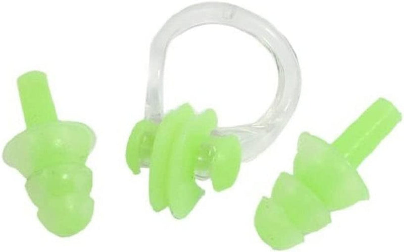 Skydume 5 Pairs (10PCS) Swimming Silicone Ear Plugs and Nose Clip for Adult Women Men Sporting Goods > Outdoor Recreation > Boating & Water Sports > Swimming Skydume Green  
