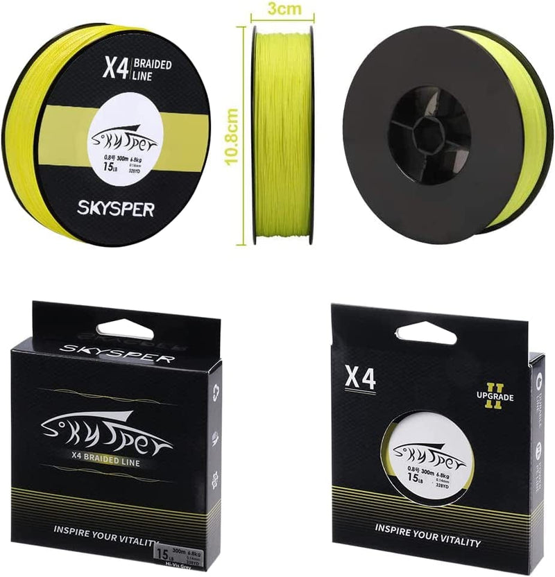 SKYSPER Braided Fishing Line, Upgraded Super Strong Braid Line Adpot for Most Fish Saltwater Freshwater - Abrasion Resistant, Low Memory, Zero Stretch Sporting Goods > Outdoor Recreation > Fishing > Fishing Lines & Leaders SKYSPER   