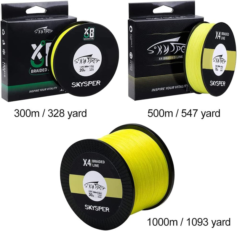 SKYSPER Braided Fishing Line, Upgraded Super Strong Braid Line Adpot for Most Fish Saltwater Freshwater - Abrasion Resistant, Low Memory, Zero Stretch