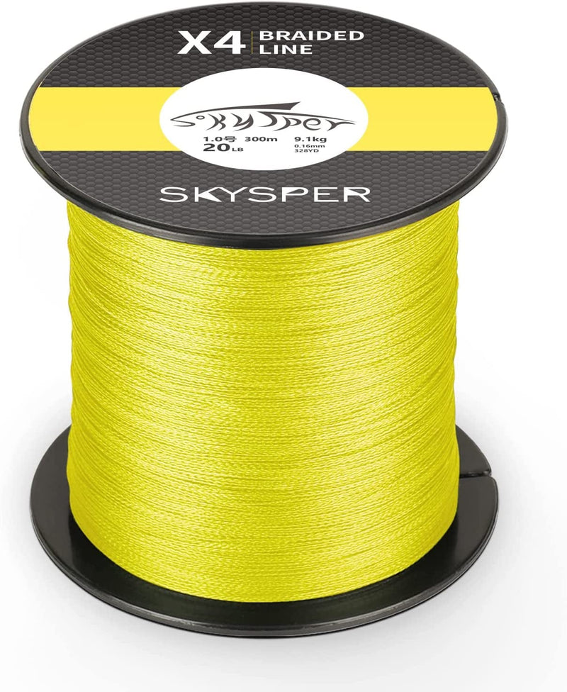 SKYSPER Braided Fishing Line, Upgraded Super Strong Braid Line Adpot for Most Fish Saltwater Freshwater - Abrasion Resistant, Low Memory, Zero Stretch Sporting Goods > Outdoor Recreation > Fishing > Fishing Lines & Leaders SKYSPER Ⅱ-yellow 80lb-0.50mm-1093 Yds 