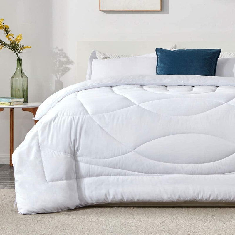 SLEEP ZONE Reversible Twin Cooling Comforter, Super Soft Bedding Duvet down Alternative Comforter for All Seasons, a Side Burgundy + B Side Grey Home & Garden > Linens & Bedding > Bedding > Quilts & Comforters SLEEP ZONE White King (90 x 102 inch) 