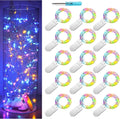 Smilingtown Fairy Lights Battery Operated 15 Pack 7.2Ft 20 LED Starry Firefly Silver Wire String Lights for Wedding Christmas Halloween Party Jar Table Centerpiece Decoration (Warm White) Home & Garden > Lighting > Light Ropes & Strings SmilingTown Multi of Blue, Green, Pink, Yellow  