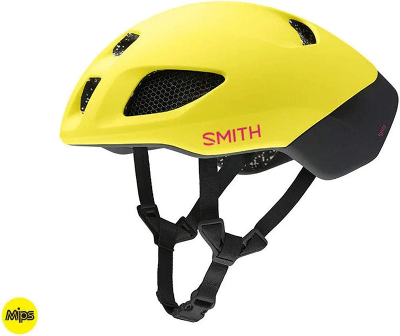 Smith Optics Ignite MIPS Road Cycling Helmet Sporting Goods > Outdoor Recreation > Cycling > Cycling Apparel & Accessories > Bicycle Helmets Smith Optics Matte Citron/Peony Medium 