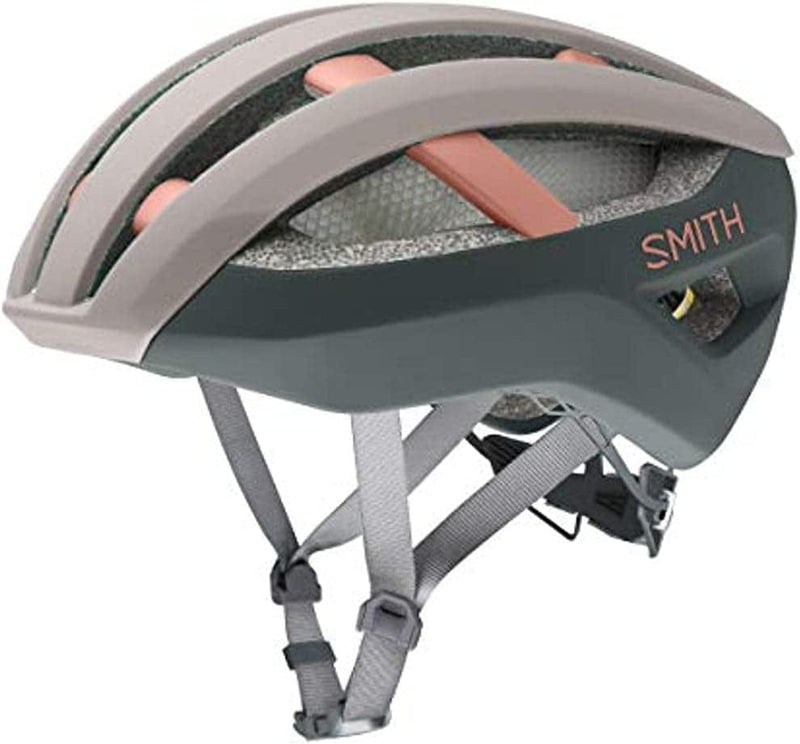 Smith Optics Network MIPS Road Cycling Helmet Sporting Goods > Outdoor Recreation > Cycling > Cycling Apparel & Accessories > Bicycle Helmets Smith Matte Tusk/Peat Moss/Champagne Small 