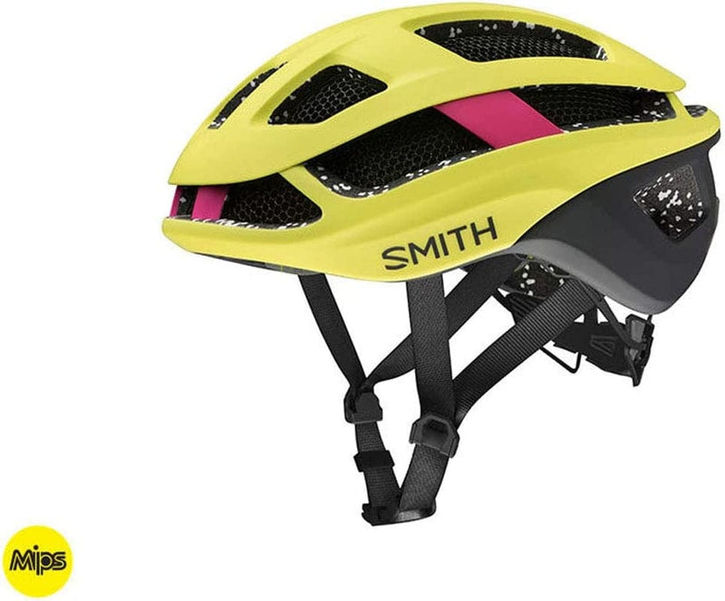 Smith Optics Trace MIPS Road Cycling Helmet Sporting Goods > Outdoor Recreation > Cycling > Cycling Apparel & Accessories > Bicycle Helmets Smith Matte Citron/Peony Small 