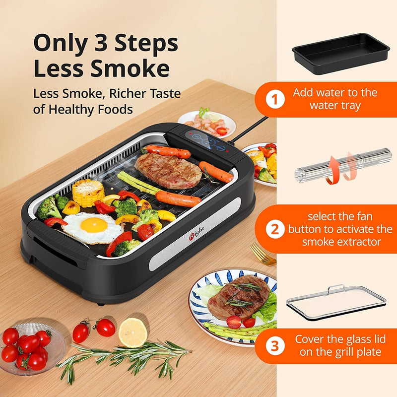 Smokeless Indoor Grill with Turbo Smoke Extractor Technology & Food Dehydrator 8 Bpa-Free Trays Home & Garden > Household Supplies > Household Cleaning Supplies Right   