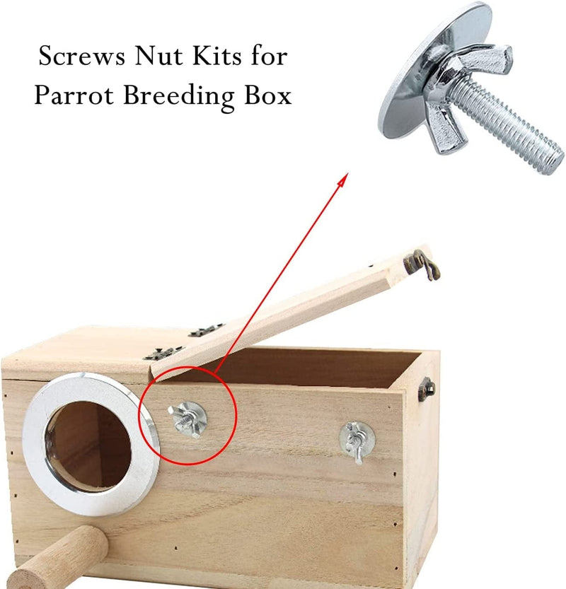 Snowting Fitting Screws Nut Kits for Bird Nest House Parrot Breeding Box Bin DIY, Bird Cage Feeder Stand Perches Accessories Hardware, 8 Sets of Sidewalk Bolts with Wing Nut & Washers Animals & Pet Supplies > Pet Supplies > Bird Supplies > Bird Cages & Stands YiqiPoint   