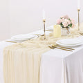 Socomi Cheesecloth Table Runner 10Ft Gauze Tablecloth Boho Rustic Nude Cheese Cloth Table Runner for Wedding Bridal Shower Easter Decoration Home & Garden > Decor > Seasonal & Holiday Decorations Socomi Beige 14ft 
