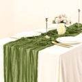 Socomi Cheesecloth Table Runner 10Ft Gauze Tablecloth Boho Rustic Nude Cheese Cloth Table Runner for Wedding Bridal Shower Easter Decoration Home & Garden > Decor > Seasonal & Holiday Decorations Socomi Campsite Green 10ft 