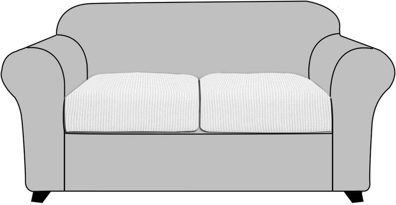 Sofa Cushion Covers NORTHERN BROTHERS Stretch Couch Cushion Covers Spandex Sofa Couch Seat Covers for 2 Cushion Couch Cushion Slipcovers Covers for Living Room (2 Piece Seat Cushion Covers, Sky Blue) Home & Garden > Decor > Chair & Sofa Cushions NORTHERN BROTHERS White Medium 