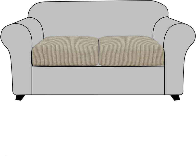 Sofa Cushion Covers NORTHERN BROTHERS Stretch Couch Cushion Covers Spandex Sofa Couch Seat Covers for 2 Cushion Couch Cushion Slipcovers Covers for Living Room (2 Piece Seat Cushion Covers, Sky Blue) Home & Garden > Decor > Chair & Sofa Cushions NORTHERN BROTHERS Sand Medium 