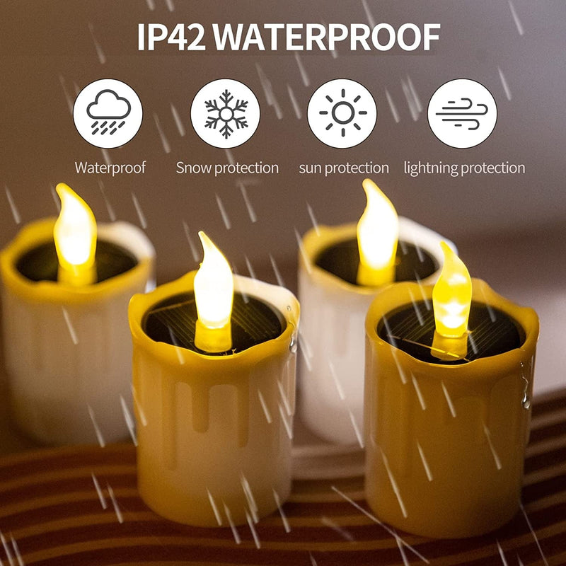 Solar Candle Lights ,Flameless Candle Lights,Solar Rechargeable Tea Wax Lamp,6 Flameless Candle Light, Suitable for Wedding, Valentine'S Day, Halloween, Christmas, Garden Decoration, Etc. (Yellow) Home & Garden > Lighting > Lamps Xinrui Electronic Products Co., LTD   