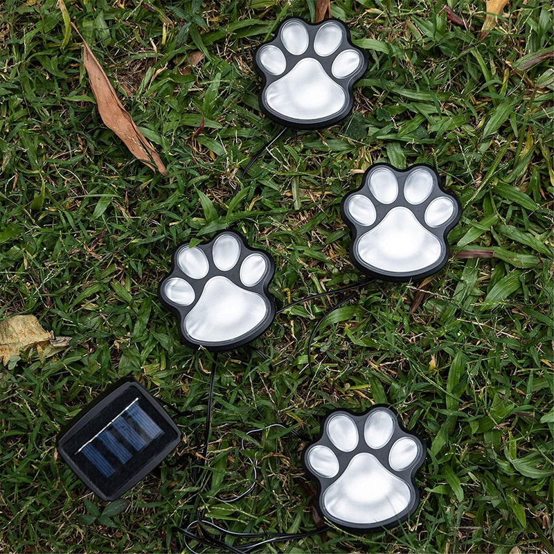 Solar Dog Cat Animal Paw Print Lights, LED Solar Garden Path Lawn Yard Decor Lamp, Cat, Puppy Animal Garden Lights Paw Lamp for Pathway, Outdoor Decorations-Solar Paw(Cold White) Home & Garden > Lighting > Lamps LINKPAL   