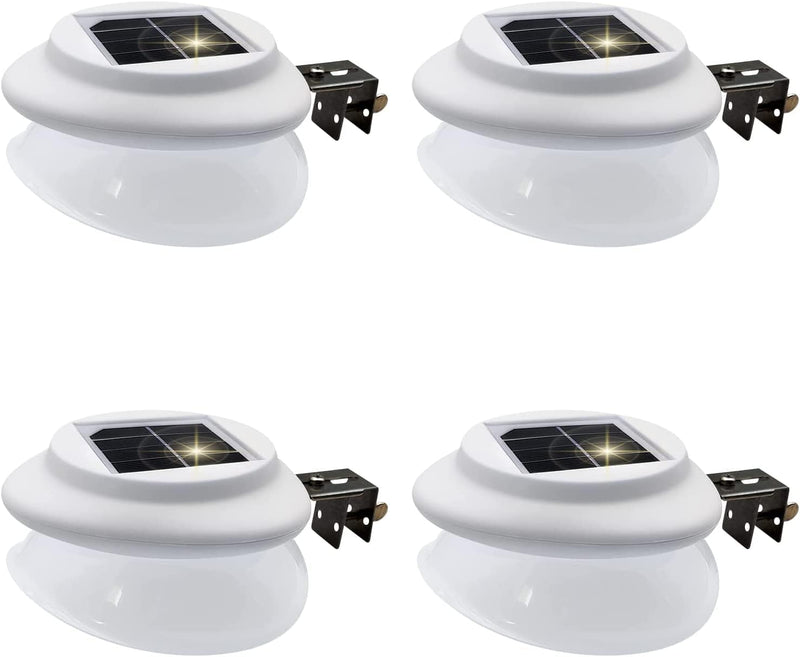 Solar Fence Lights, Bright 9 Leds Solar Gutter Garden Outdoor Lights Pack of 4 White Waterproof Security Lamp for Garden Fence Wall Pathway (4 Pack) Home & Garden > Lighting > Lamps VEEKI   