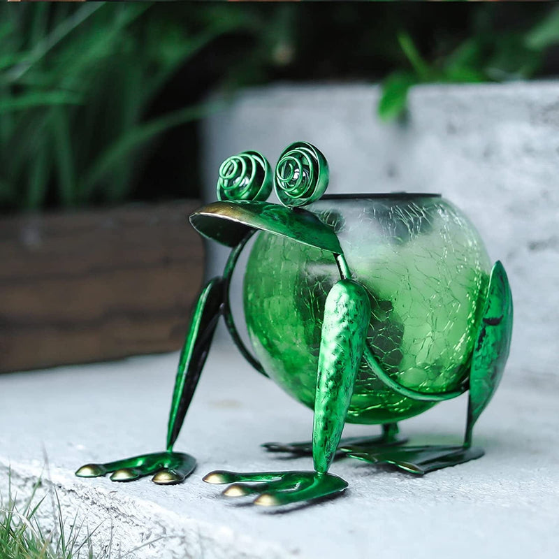 Solar Garden Lantern Waterproof LED Frog Solar Lights Outdoor Decorative Tabletop Lanterns Lamp for Yard Patio Table Decoration Home & Garden > Lighting > Lamps ONLYMONKEY   