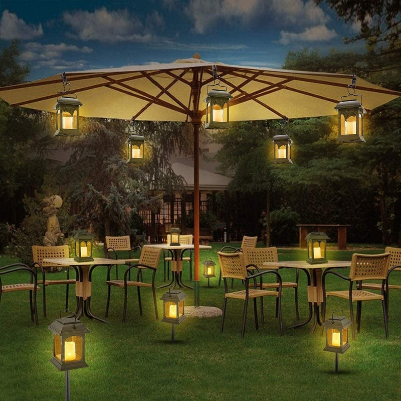 Solar Lanterns Outdoor Hanging Solar Lights, ANDEFINE Decorative Solar Lawn Lamp Flickering Candle Effect Light with Stake for Garden/Patio/Yard/Table/Umbrella/Landscape (4 Pack) Home & Garden > Lighting > Lamps ANDEFINE   