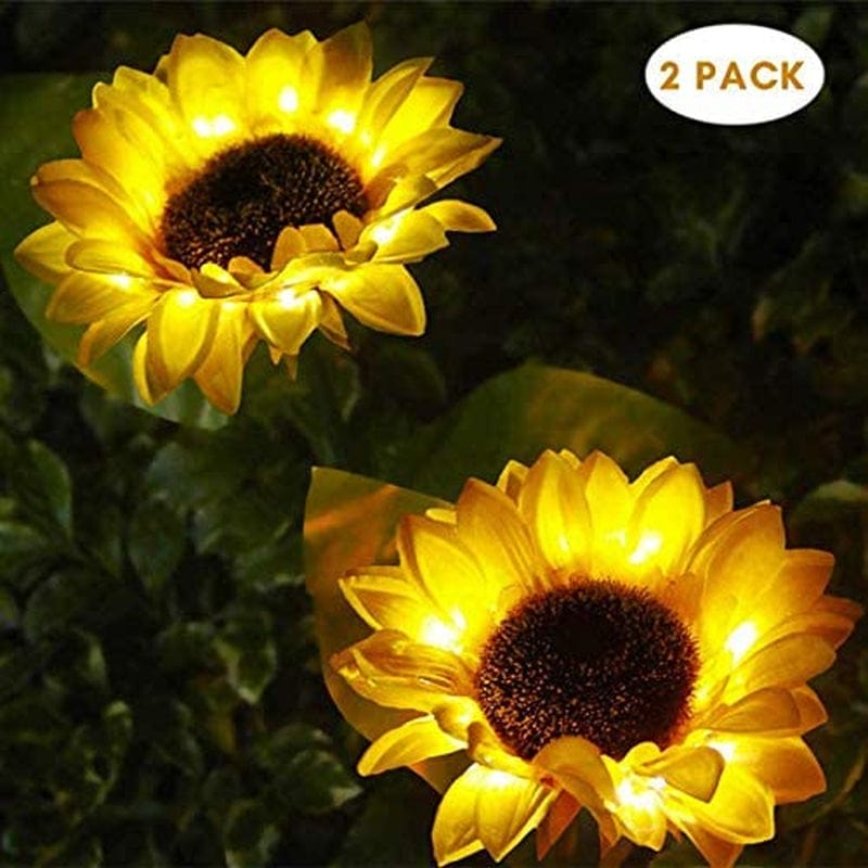Solar LED Outdoor Sunflower Garden Lighting, (2 Pk) IP65 Waterproof Lamp, Automatic Charging Solar Garden Lights, Large Realistic Flowers for Courtyard, Front Yard, Patio, Balcony, Entryway (2 Pieces) Home & Garden > Lighting > Lamps 2bffs.com   