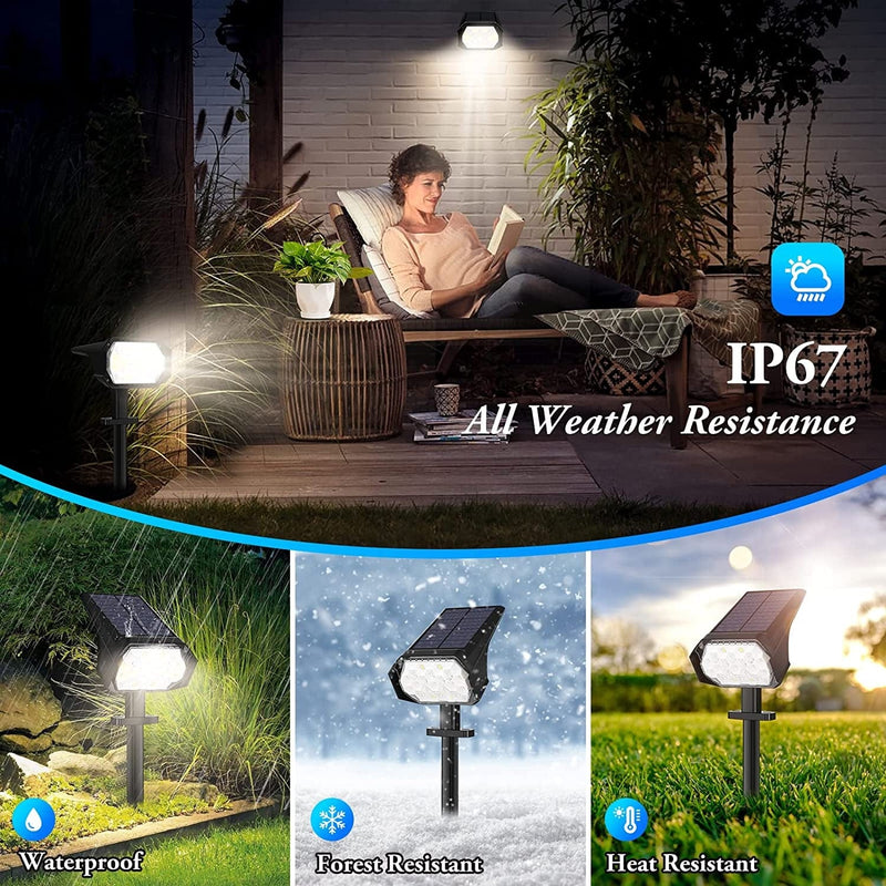 Solar Light Outdoor - Solar Powered Spot Light with 32 Leds, 3 Modes Solar Landscape Light, Warm/Cold White 2-In-1 IP67 Waterproof Pathway Lights, Auto ON/OFF Wall Light for Garden Yard Driveway Home & Garden > Lighting > Flood & Spot Lights Bosceos   