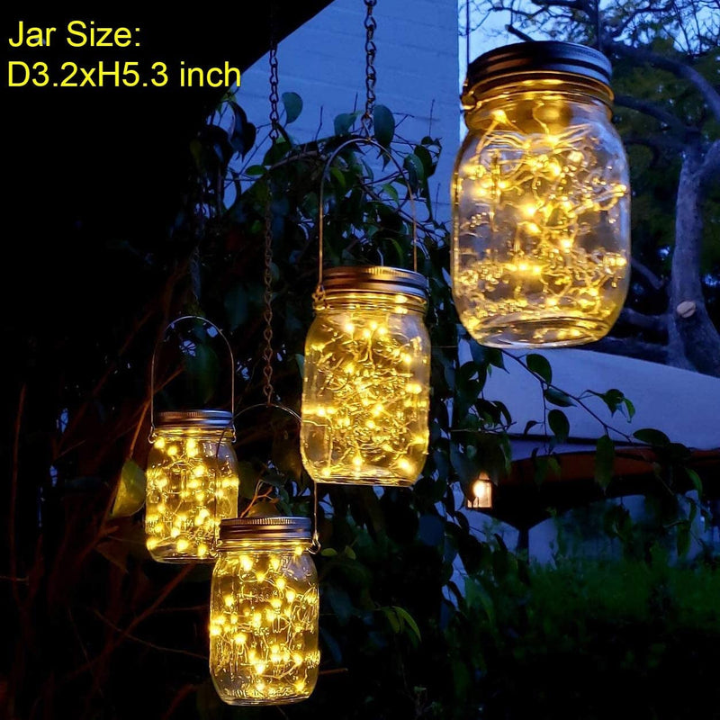 Solar Mason Jar Hanging Lights, 8 Pack 30 Leds(Jar & Hangers Included) String Fairy Lights Glass Solar Laterns Table Lights,Great Outdoor Lamp Décor for Patio Garden Yard Deck Floor and Lawn Home & Garden > Lighting > Lamps Aobik   