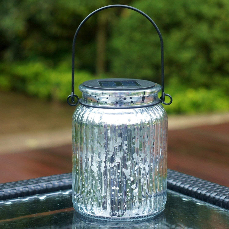 Solar Mercury Glass Jars 2 Pack Outdoor Table Lamps (Silver) Home & Garden > Lighting > Lamps SUNWIND   