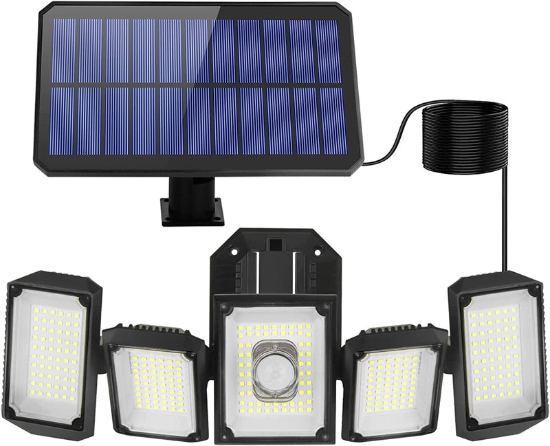 Solar Motion Sensor Lights Outdoor: LED Security Floodlight with 5 Heads Waterproof Solar Spot Lights with 4 Lighting Modes - Outdoor Indoor Solar Wall Lamp for Garden | Pathway | Garage | Shed Home & Garden > Lighting > Flood & Spot Lights TENDOVO 1 Pack  
