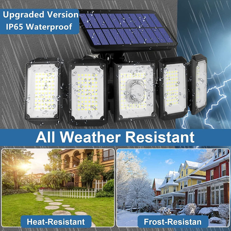 Solar Motion Sensor Lights Outdoor: LED Security Floodlight with 5 Heads Waterproof Solar Spot Lights with 4 Lighting Modes - Outdoor Indoor Solar Wall Lamp for Garden | Pathway | Garage | Shed Home & Garden > Lighting > Flood & Spot Lights TENDOVO   