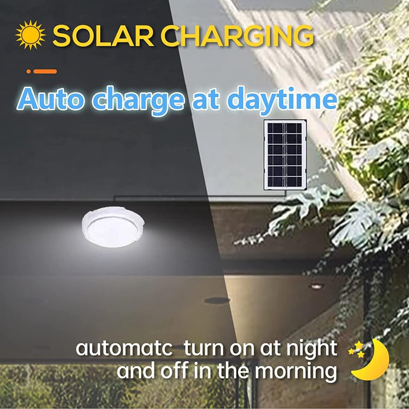 Solar Porch Ceiling Lights 2 Remote Control Modes 50 Lamp Beads Changable Solar Ceiling Lamp for Indoor 45W Home & Garden > Lighting > Lamps Hilitand   